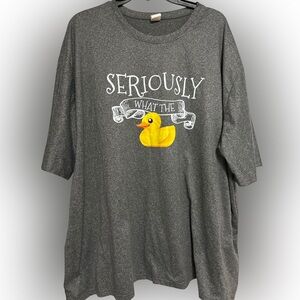 Gray T-Shirt with Yellow Duck Graphic Adult Size 5X